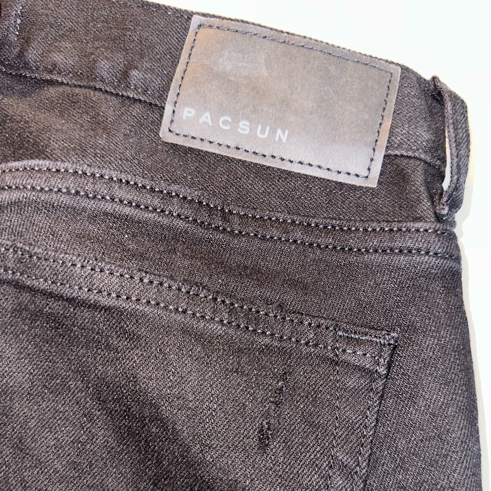 NWT PACSUN black distressed skinny jeans 28x30 stacked skinny - Picture 9 of 11